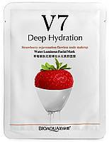 Тканевая маска BIOAQUA V7 Deep Hydration Strawberry rejuvenation flawless nude makeup, 30 g.