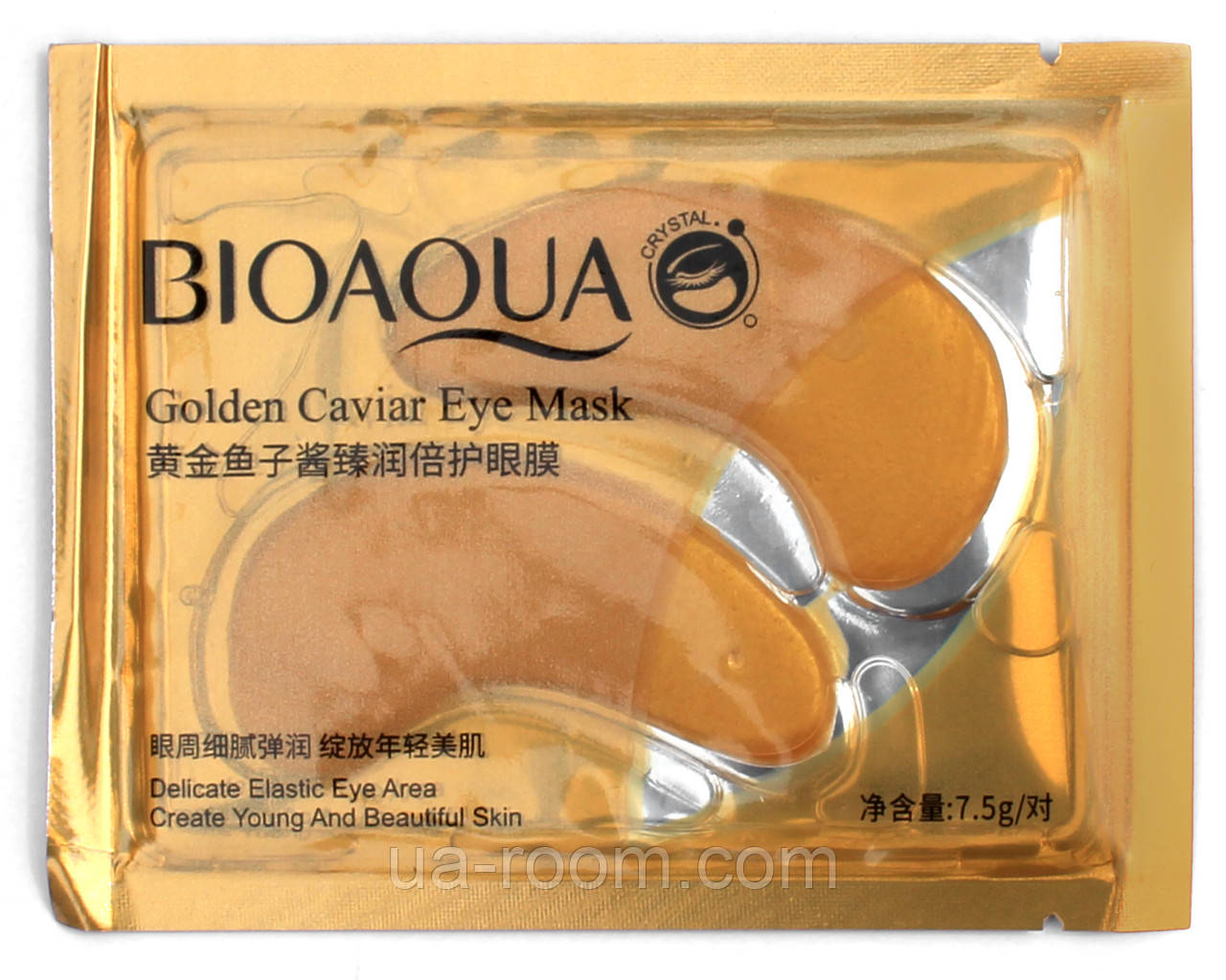 Гідрогелеві патчі для очей BIOAQUA Golden Caviar Eye Mask, 7.5 g.