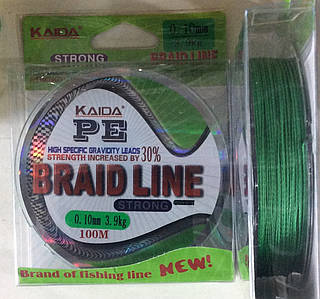 Шнур рибальський Kaida PE Braid line від 0,10 до 0,4 100 м