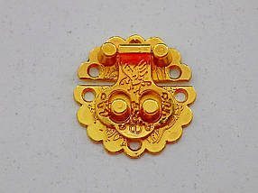 Замок литий круглий. Колір золото 30х30мм.