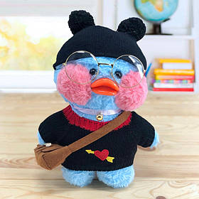 Качечка лалафан в окулярах із сумкою Cafe mimi duck м'яка іграшка качка lalafanfan 30 см синя