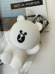 Силіконова сумка для дівчинки Ведмедик Біла 1021 Білий