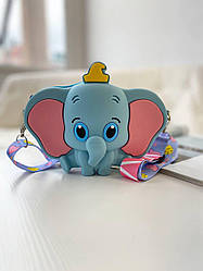 Велика силіконова сумка для дівчинки Слоник Блакитна1221 Блакитний