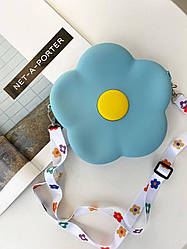 Велика силіконова сумка для дівчинки Ромашка Блакитна 20121 Блакитний