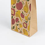 Пакети паперові подарункові з малюнком 150*90*240 яскраві Подарункові дитячі пакети з принтом груші яблука, фото 10