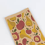 Пакети паперові подарункові з малюнком 150*90*240 яскраві Подарункові дитячі пакети з принтом груші яблука, фото 9