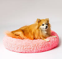 М'який рожевий лежак спальне місце, лежанка для собаки, кота 1-7 кг