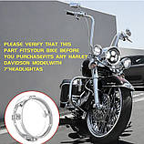 7-дюймове кільце кронштейну для 7-дюймового світлодіодного прожектора для мотоцикла Harley Davidson (хром), фото 6