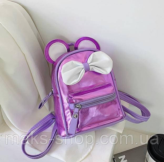 Маленький детский рюкзак Микки Маус с ушками и бантиком, мини рюкзачок ...