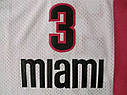 Біла баскетбольна майка Вейд 3 Флоридаанс джерсі Маямі Floridians Wade Miami Heat NBA, фото 7