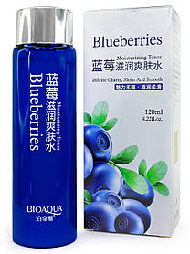Зволожуючий тонер для обличчя з екстрактом чорниці BIOAQUA Blueberries Moisturizing Toner, 120 мл.