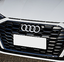 Передня емблема решітки радіатора AUDI (Ауді) 281*99 мм Хром, фото 4