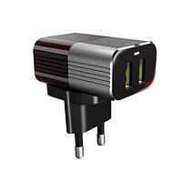 Зарядний пристрій Ldnio A2206Q Home Charger + кабель Type-C (2USB, 2.4 A) - Cірій