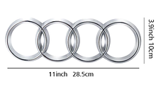 Передня емблема AUDI (Ауді) 285мм A4 (B9) A6 (C7) A7 (C7) A8 (D4) Q3 (8U/F3) Q5 (8R/FY) Q7 (4L) - Хром (4H0853605B), фото 2