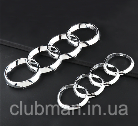 Передня емблема AUDI (Ауді) 285мм A4 (B9) A6 (C7) A7 (C7) A8 (D4) Q3 (8U/F3) Q5 (8R/FY) Q7 (4L) - Хром (4H0853605B), фото 2