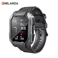 Мужские сенсорные умные смарт часы Smart Watch Full Touch 1.71 inch MEL42-B с тонометром, пульсоксиметром
