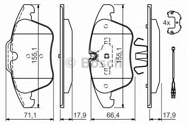 KLOCKI HAM.PRZ.C-C5(X7)/P-407 BOSCH PEUGEOT 407 (6D_) (2004)