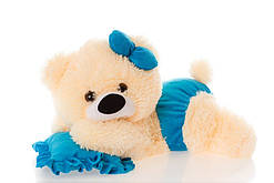 М'яка іграшка ведмедик малятко 45 см синій з блакитним