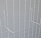 Полиця взуттєва-110 (240)	H120 L240 W110 (d2,5/2,0), біла. Навіс для взуття в торговельну сітку., фото 5