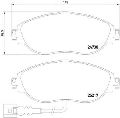 Комплект гальмівних колодок, дискове гальмо TEXTAR AUDI A3 (8V1) (2012)