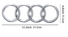 Передня емблема AUDI (Ауді) 315 мм Q5 (FY/80a), Q7 (4M) - Хром (4M0853605), фото 4