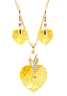 Набір Xuping Позолота 18K з кр-ми Swarovski Сережки Кулон на ланцюжку "Серце Sunflower" довжина 40-45см х 1мм