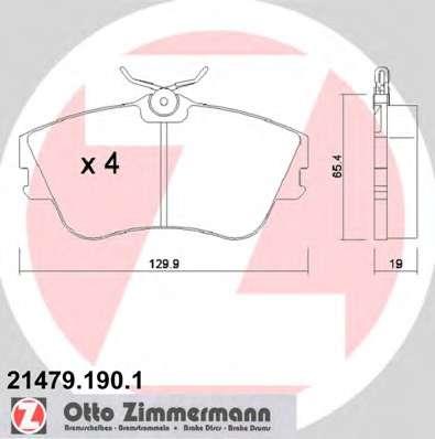 Комплект гальмових колок, дисковий гальм ZIMERMANN VW TRANSPORTER IV c бортовою платформою/ходова частина