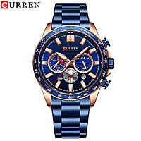 Мужские часы Curren 8418 Blue-Gold