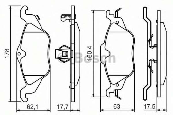 Комплект гальмування, гальма BOSCH OPEL ASTRA G Нахилена задня частина (F48_, F09_) (1998 —