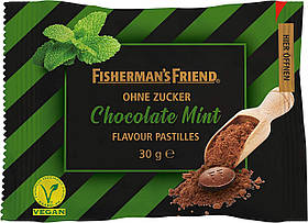 Льодяники Fisherman's Friend - Chocolate Mint без цукру 30g