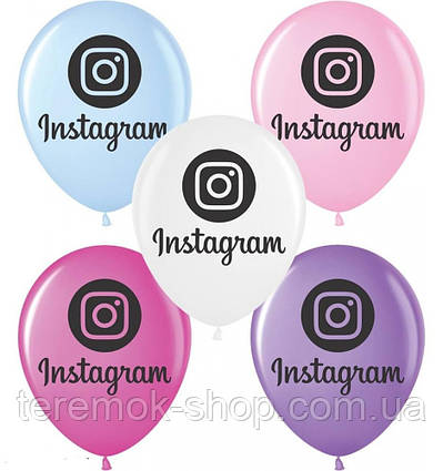 Набір повітряних кульок з малюнком Інстаграм Instagram латексні надувні 5 шт 12" 30 см