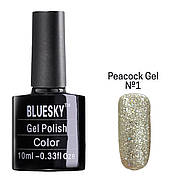 Кольоровий гель-лак для нігтів Bluesky, 10 мл (блискучий) Peacock gel №1