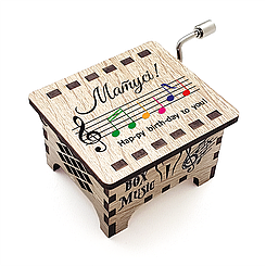 Дерев'яна музична скринька з написом Матусі 6х4х3 см на день народження