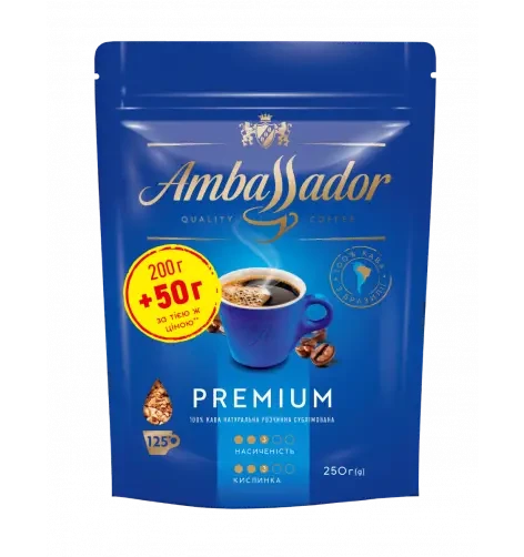 Розчинна кава сублімована Ambassador Premium 250 г.
