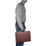 Аташе кейс AmeriLeather Expandable Executive, коричневий (розширюваний), фото 4