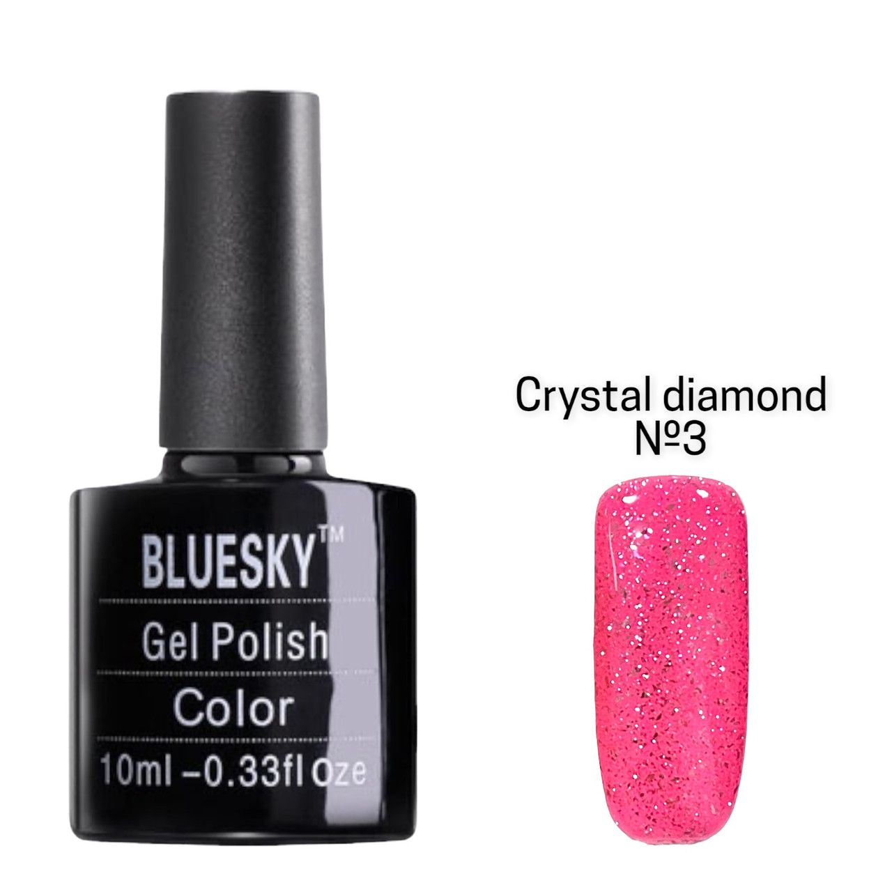 Гель-лак кольорової BLUESKY gel polish для дизайну нігтів 10 ml. Crystal diamond No3