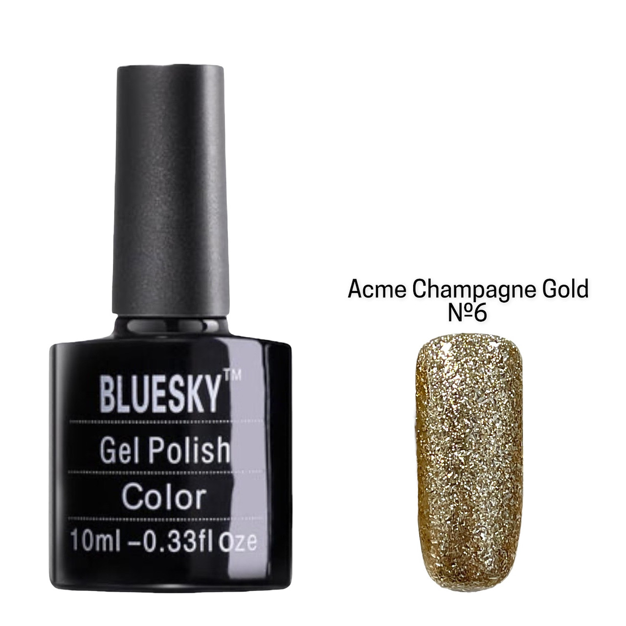 Гель-лак кольоровий BLUESKY gel polish для дизайну нігтів 10 ml. Acme Champagne Gold №6
