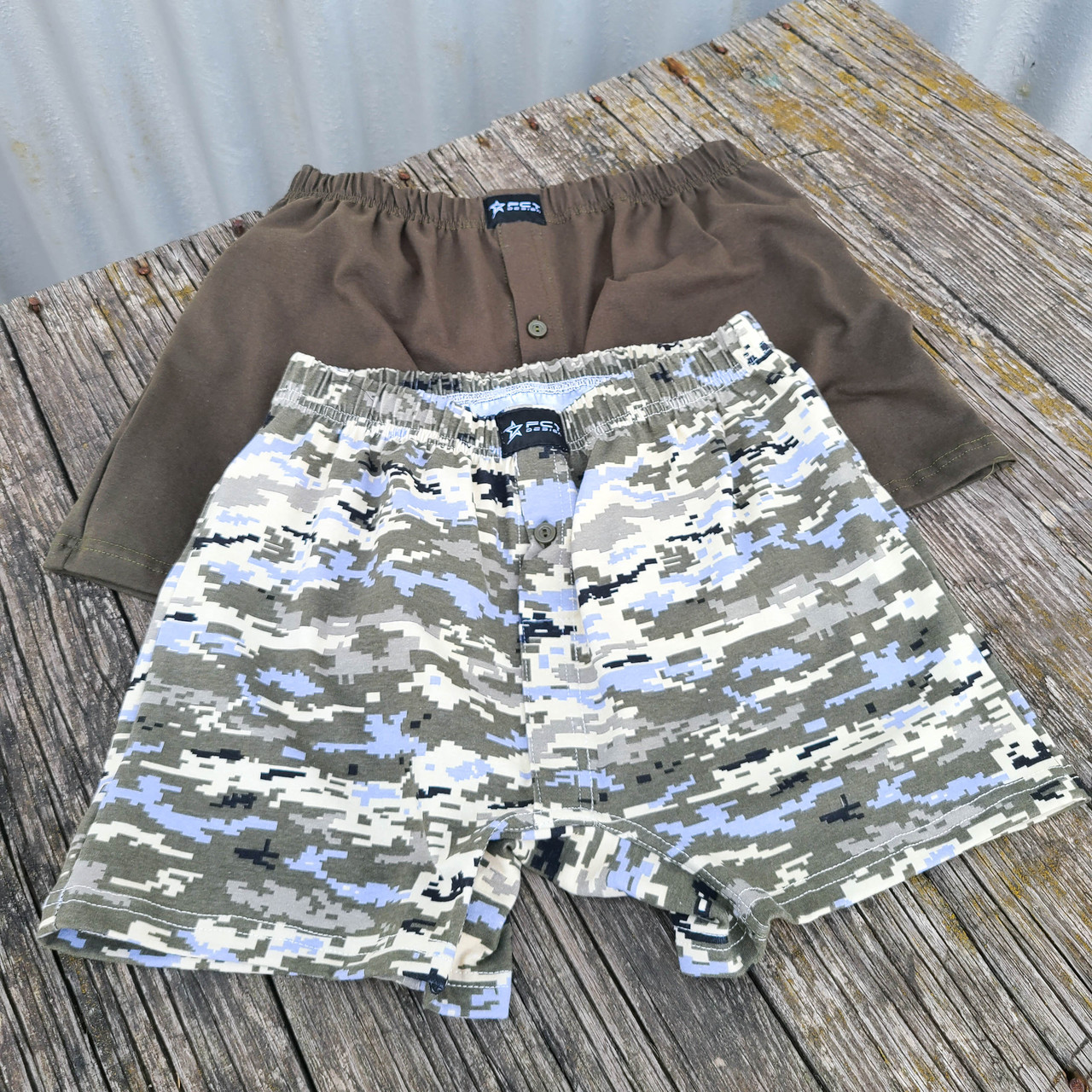 Труси чоловічі 100% ХБ у двох кольорах: хакі і піксель, фото 1