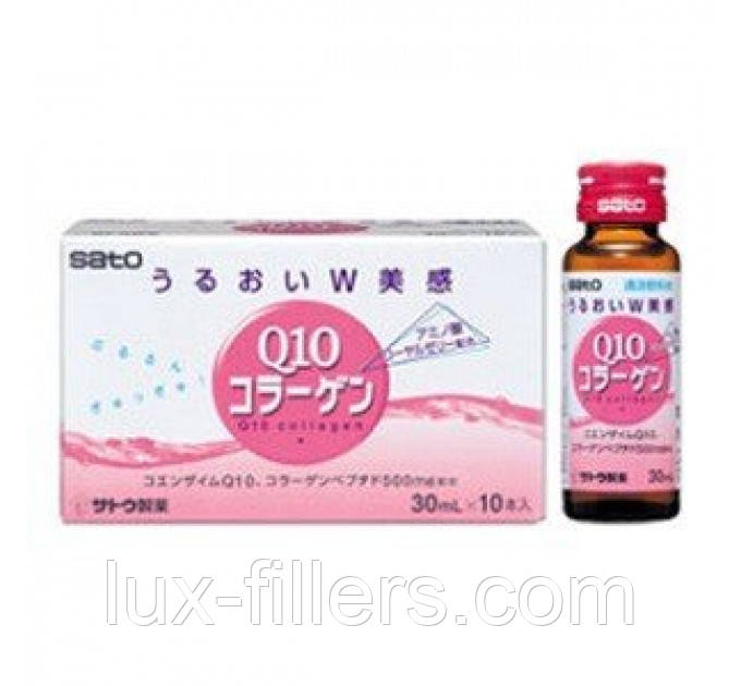 Японський колагеновий напій з коензимом Q10 і маточним молочком Sato Q10 Collagen Peptide drink 30 х 30 мл