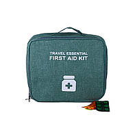 Аптечка - органайзер First Aid Kit для подорожей Зелений, 25*22*12 см
