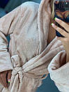 Суперм'який жіночий хатній халатик із заходом "Карен". Довгий ніжний плюшевий халат із кишенями, фото 2