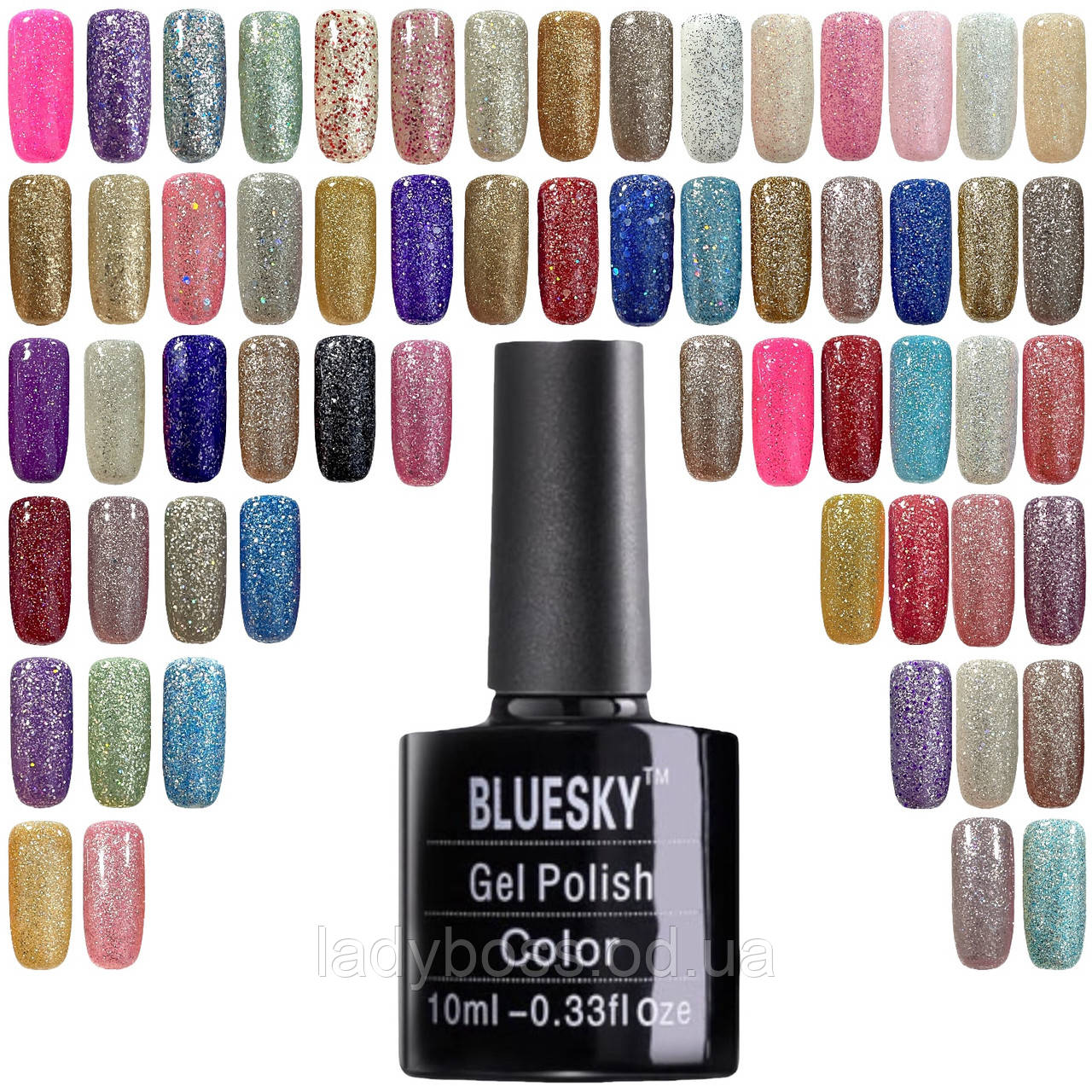 Гель-лаки кольорові BLUESKY gel polish для дизайну нігтів 10 ml.