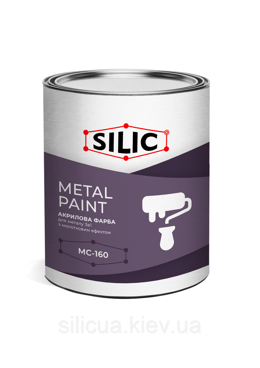 Акрилова фарба для металу з молотковим ефектом METAL PAINT (МС-160) чорний