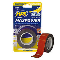 MAXPOWER OUTDOOR - 25мм х 1,5м - черная двусторонняя лента HPX (скотч) для экстремальных нагрузок