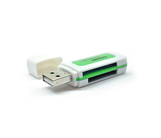 Кардридер універсальний 4в1 MERLION CRD-5GR TF/Micro SD, USB2.0, зелений