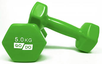 Уцінка! Гантель для фітнесу з вініловим покриттям 2шт по 5кг