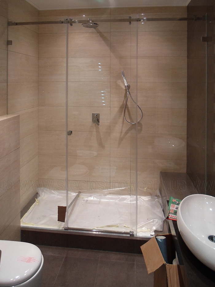 Двері для душу розсувні зі скла, фото 1