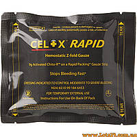 Гемостатичний бинт Celox RAPID Hemostatic Z-Fold Gauze кровоспинна пов'язка цетокс