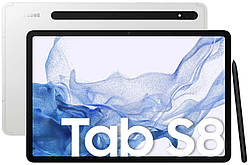 Планшет SAMSUNG Galaxy Tab S8 11" 8/128 ГБ Wi-Fi Silver + S Pen