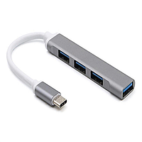 Перехідник обладнання USB Type-C 1x4 (HUB) Lucom (62.09.8283) USB3.0 Macbook/Phone Pas 0.20m